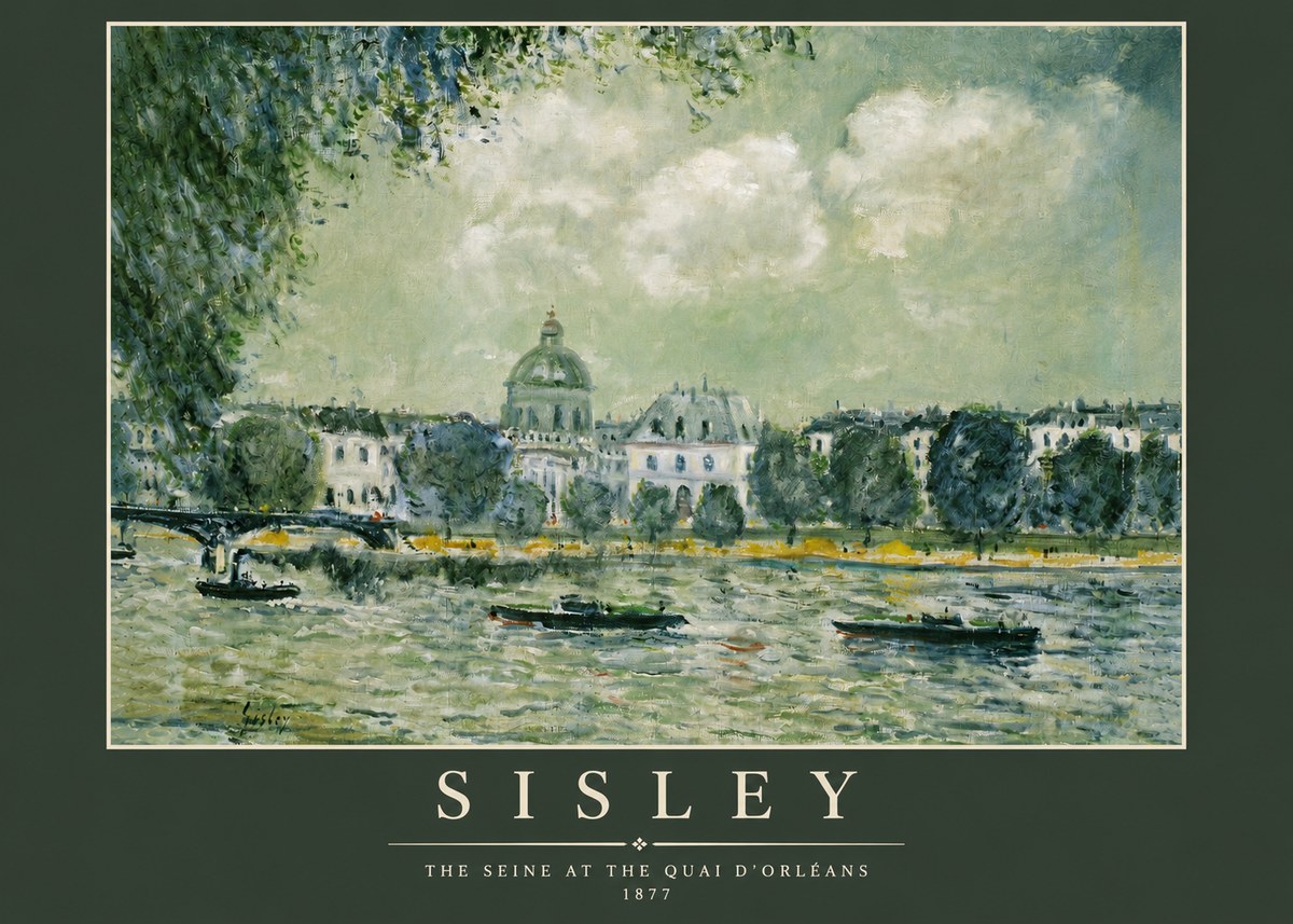 Sisley The Seine at the Quai D'orléans No3 - Poszter