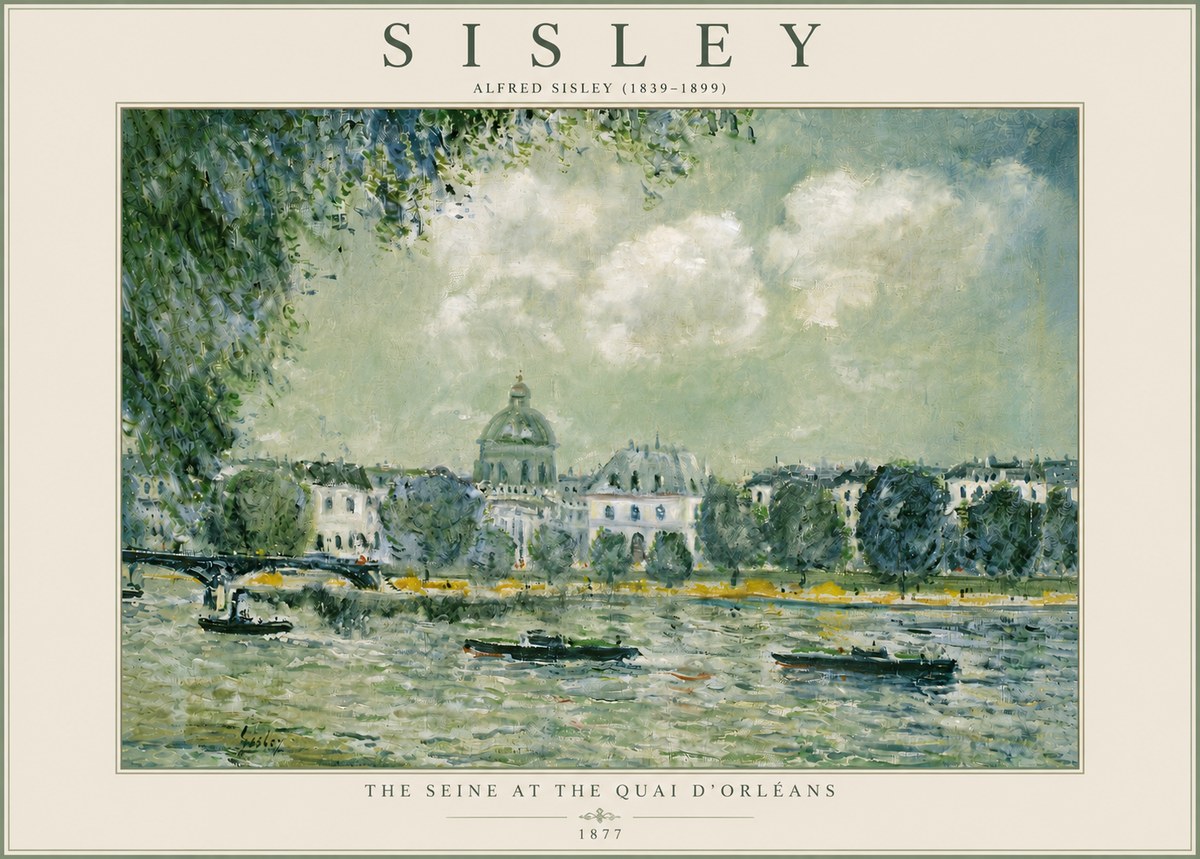 Sisley The Seine at the Quai D'orléans No5 - Poszter