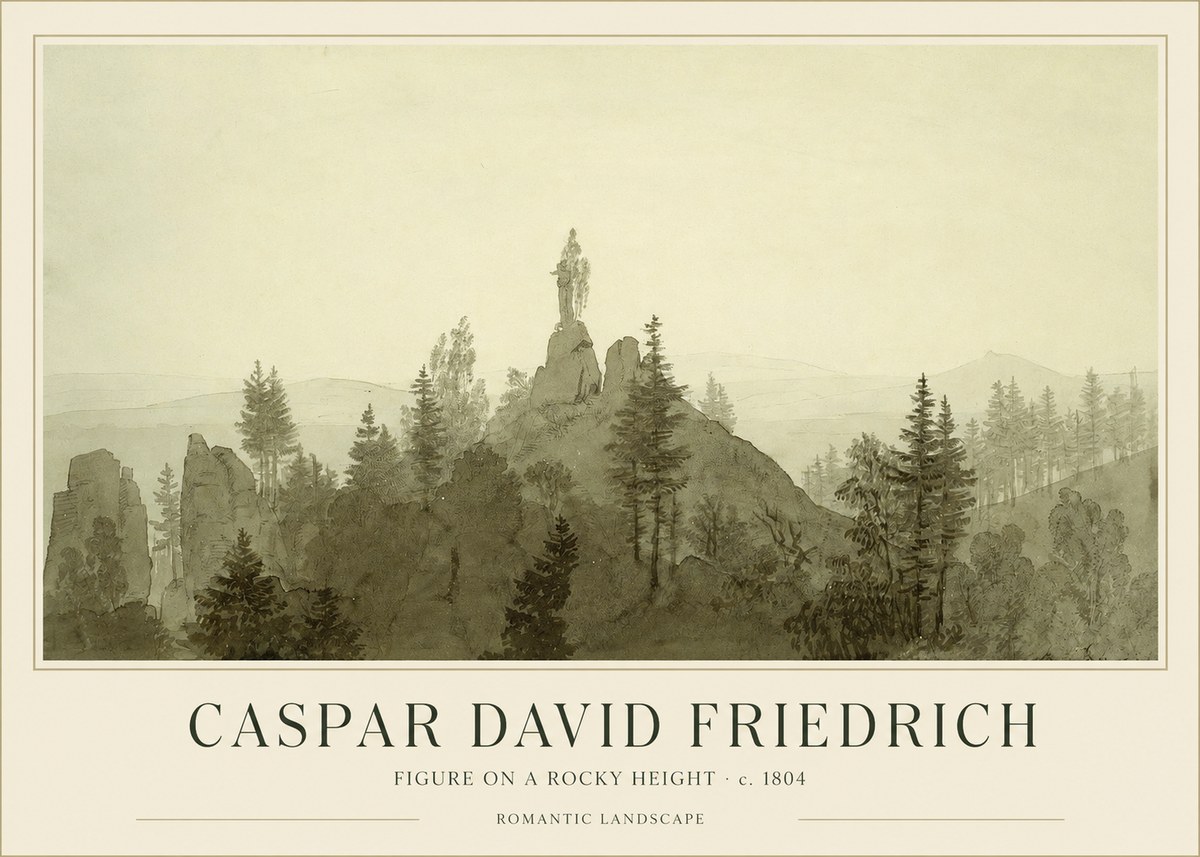 Caspar David Friedrich Figure on a Rocky Height No1 - Poszter