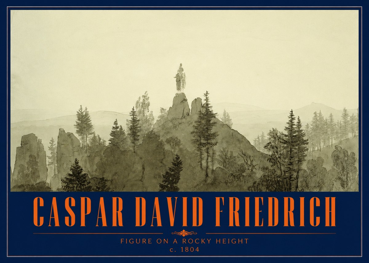 Caspar David Friedrich Figure on a Rocky Height No2 - Poszter