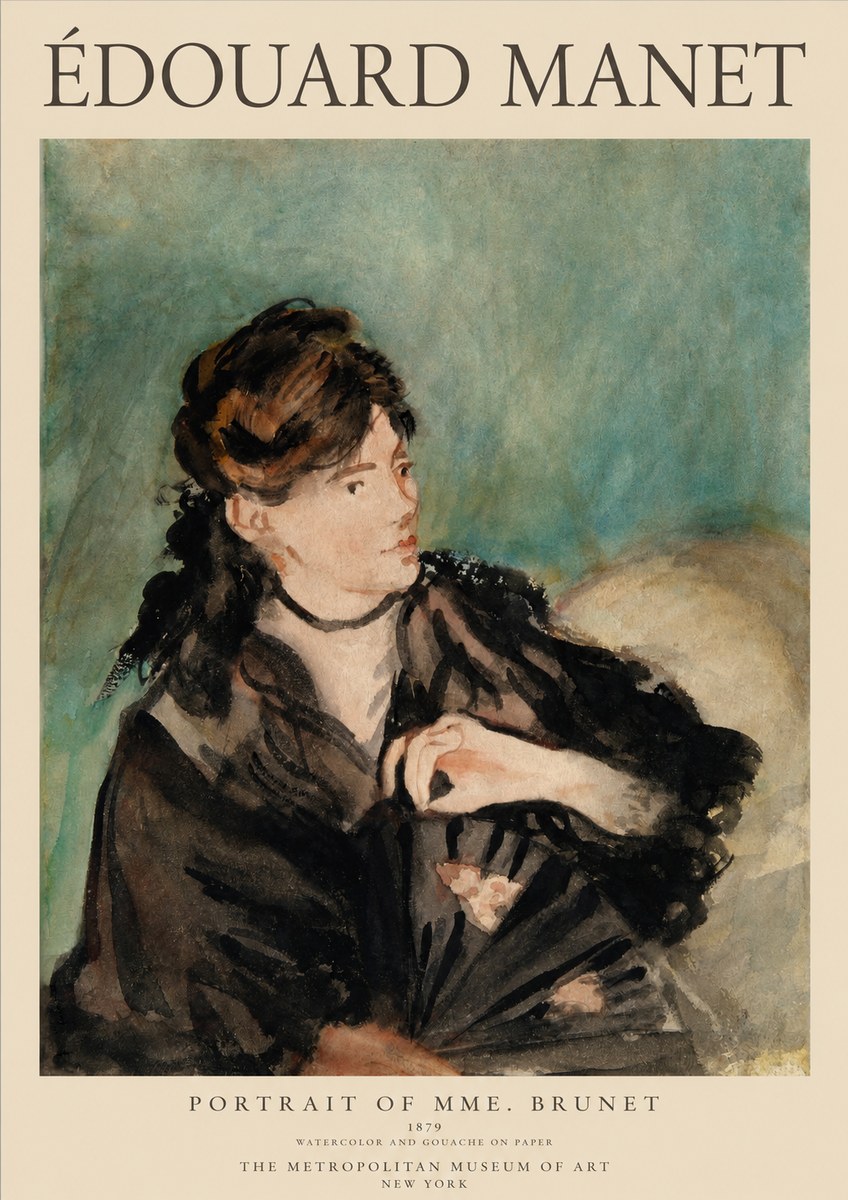 Édouard Manet Portrait of Mme. Brunet No1 - Poszter