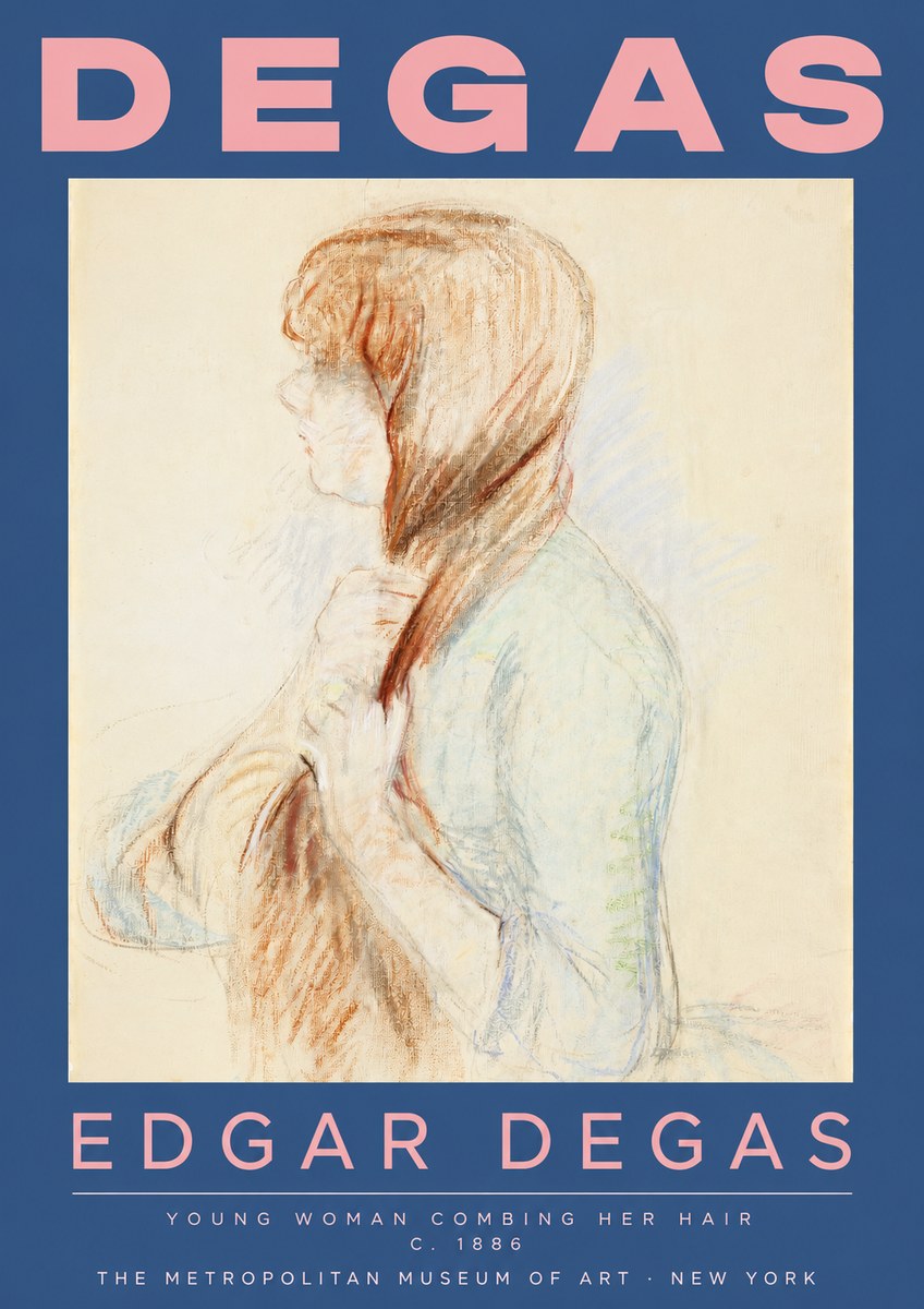 Edgar Degas Young Woman Combing Her Hair No2 - Poszter