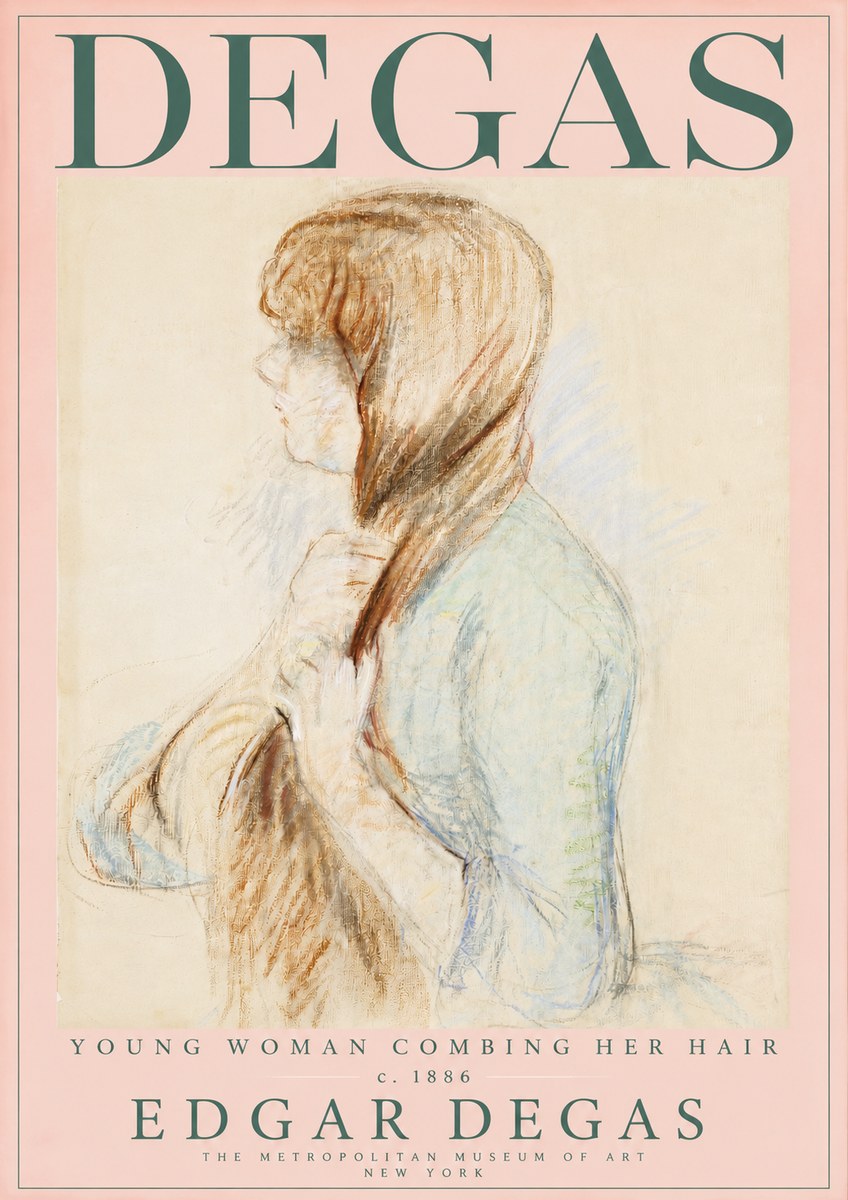Edgar Degas Young Woman Combing Her Hair No3 - Poszter