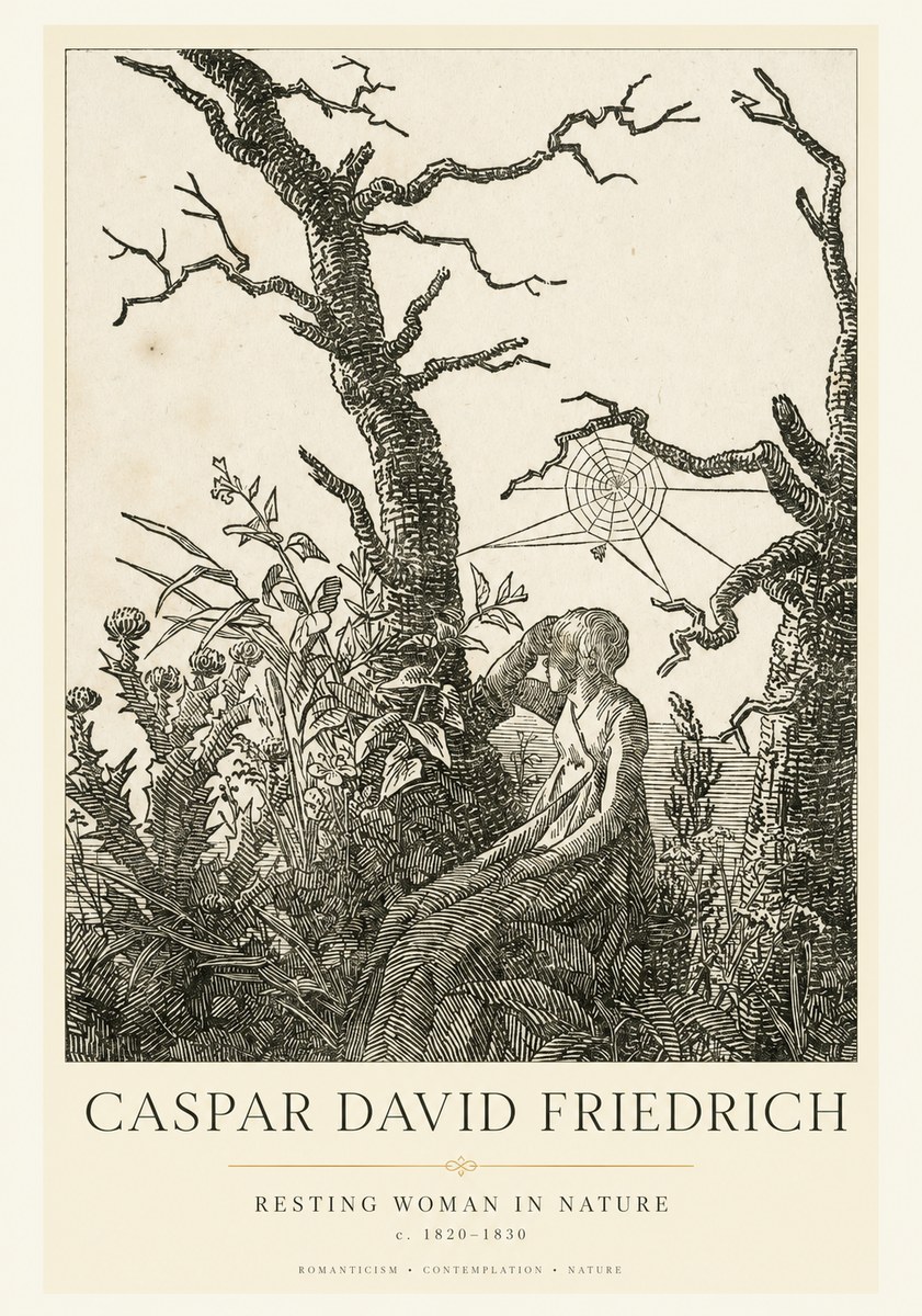 Caspar David Friedrich Resting Woman in Nature No1 - Poszter