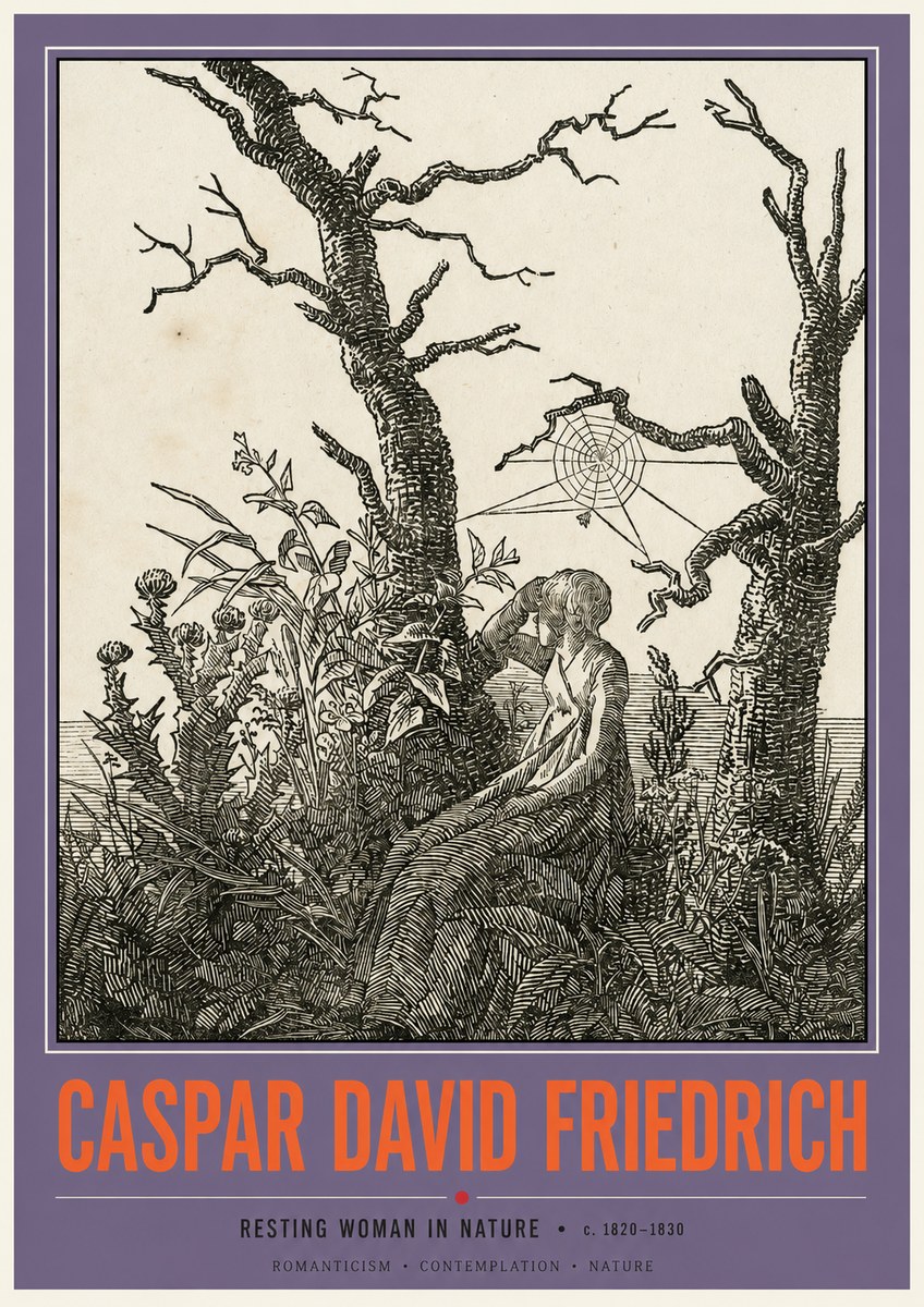 Caspar David Friedrich Resting Woman in Nature No2 - Poszter