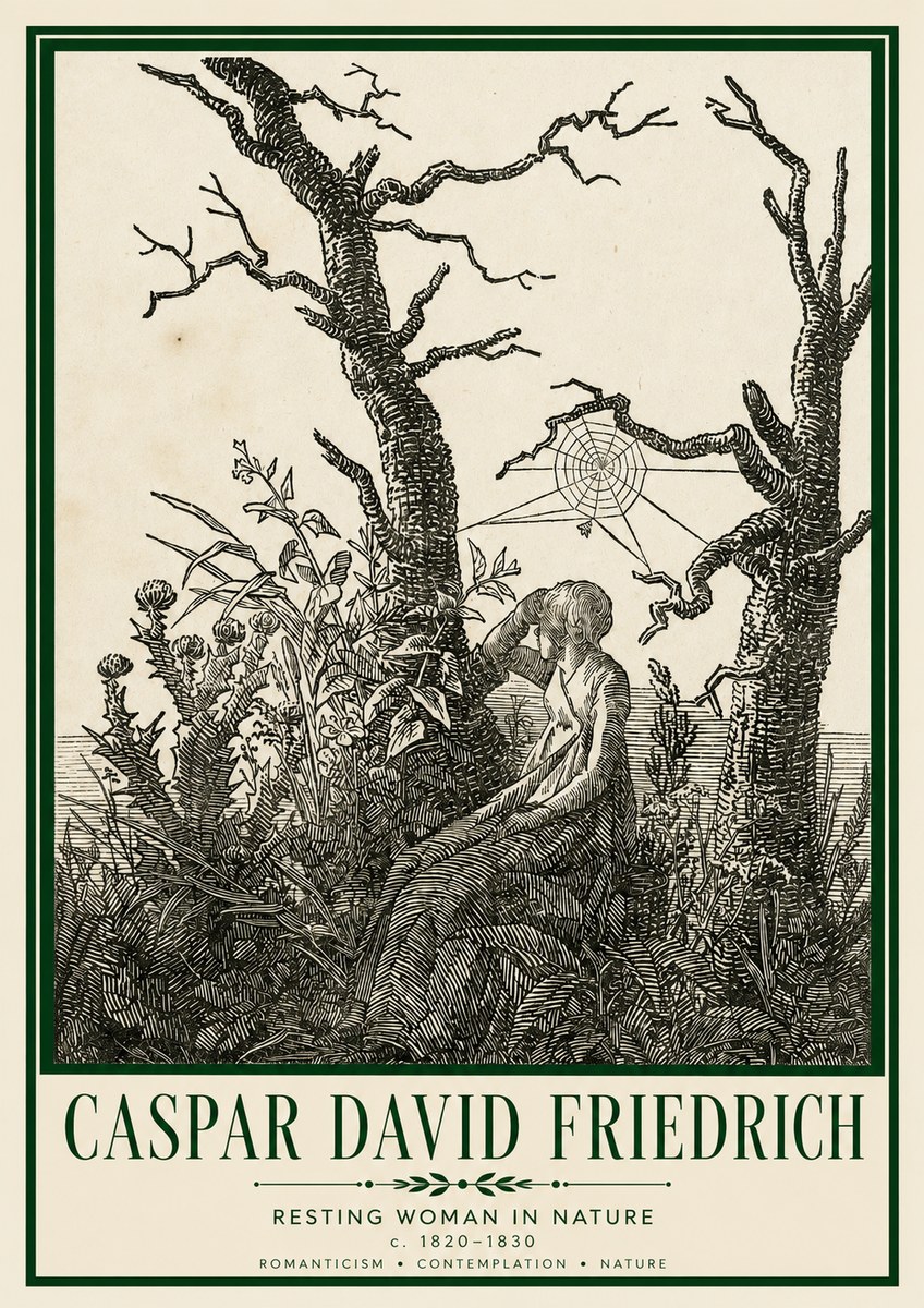 Caspar David Friedrich Resting Woman in Nature No3 - Poszter