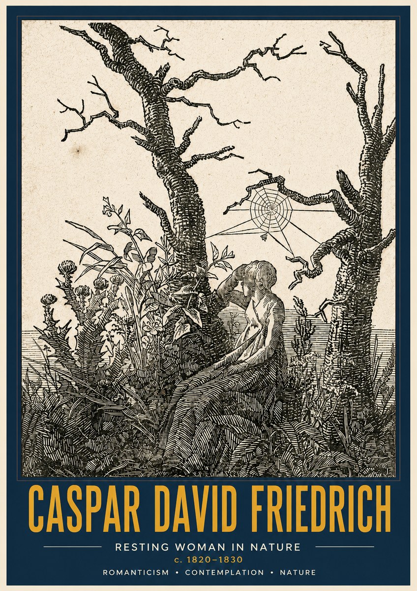 Caspar David Friedrich Resting Woman in Nature No4 - Poszter