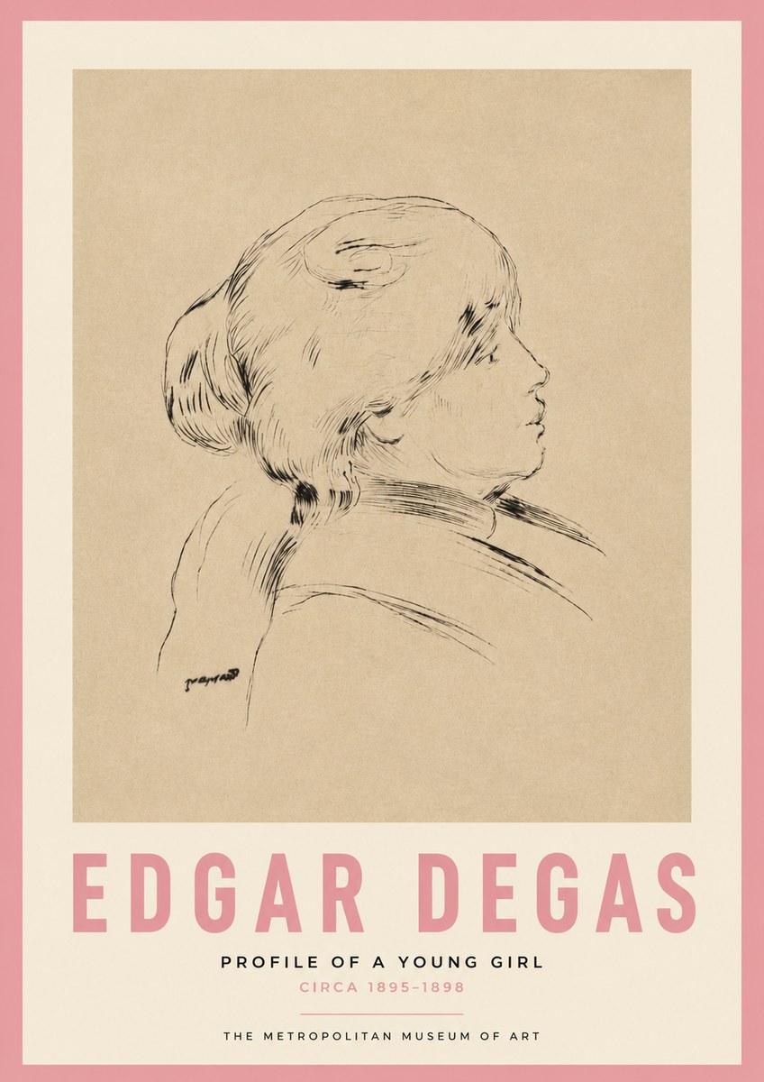 Edgar Degas Profile of a Young Girl No3 - Poszter
