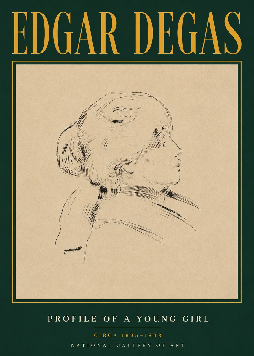 Edgar Degas Profile of a Young Girl No4 - Poszter