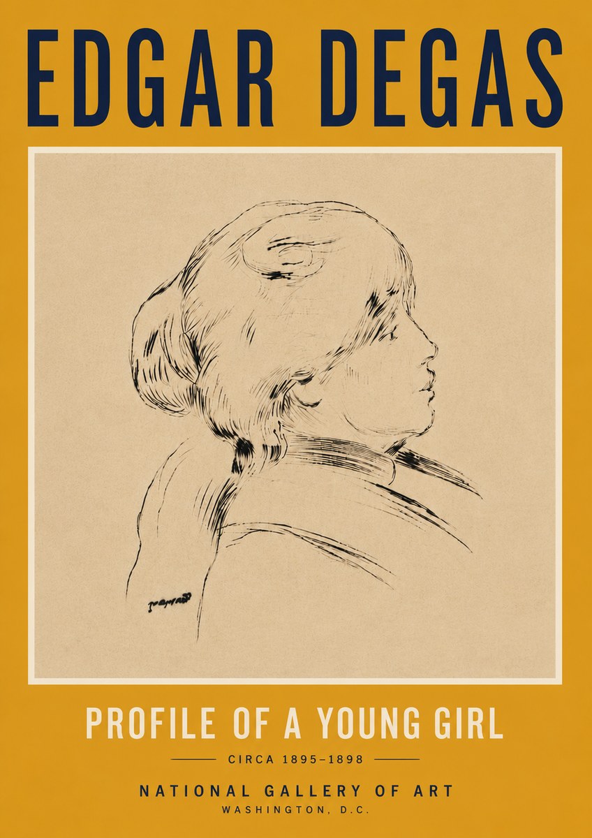 Edgar Degas Profile of a Young Girl No6 - Poszter