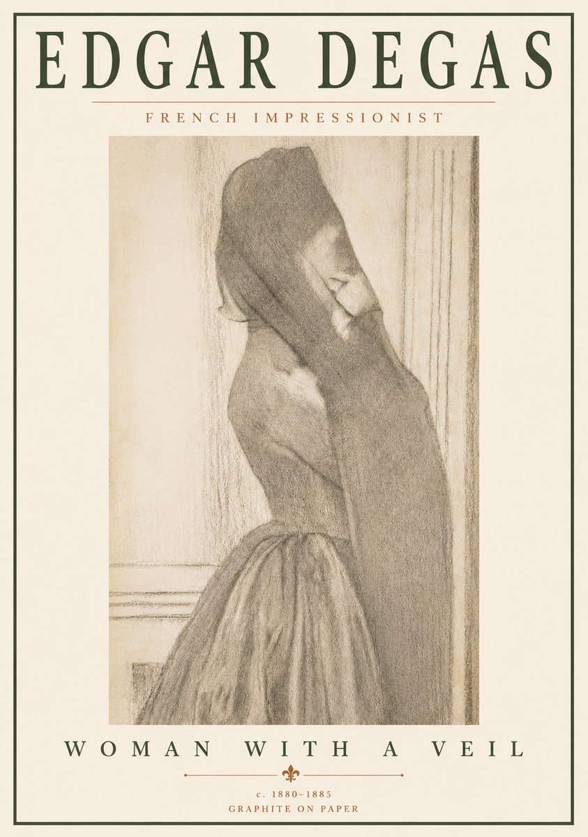 Edgar Degas Woman with a Veil No6 - Poszter