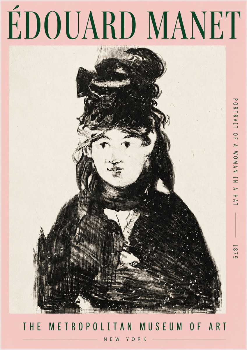 Édouard Manet Portrait of a Woman in a Hat No3 - Poszter