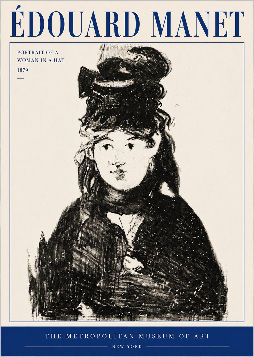 Édouard Manet Portrait of a Woman in a Hat No4 - Poszter