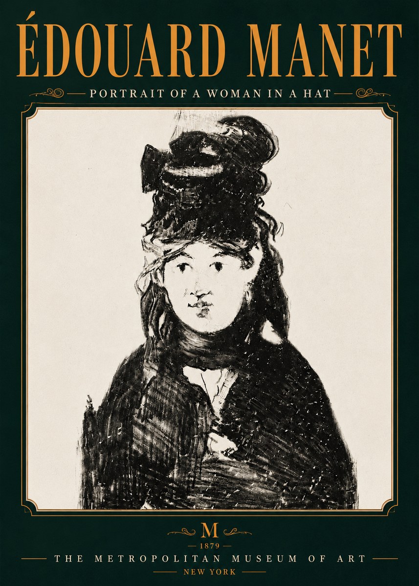 Édouard Manet Portrait of a Woman in a Hat No6 - Poszter