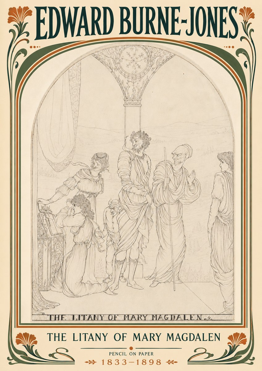 Edward Burne-Jones The Litany of Mary Magdalen No5 - Poszter