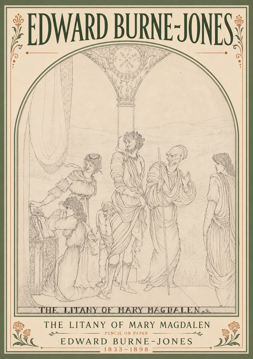 Edward Burne-Jones The Litany of Mary Magdalen No6 - Poszter