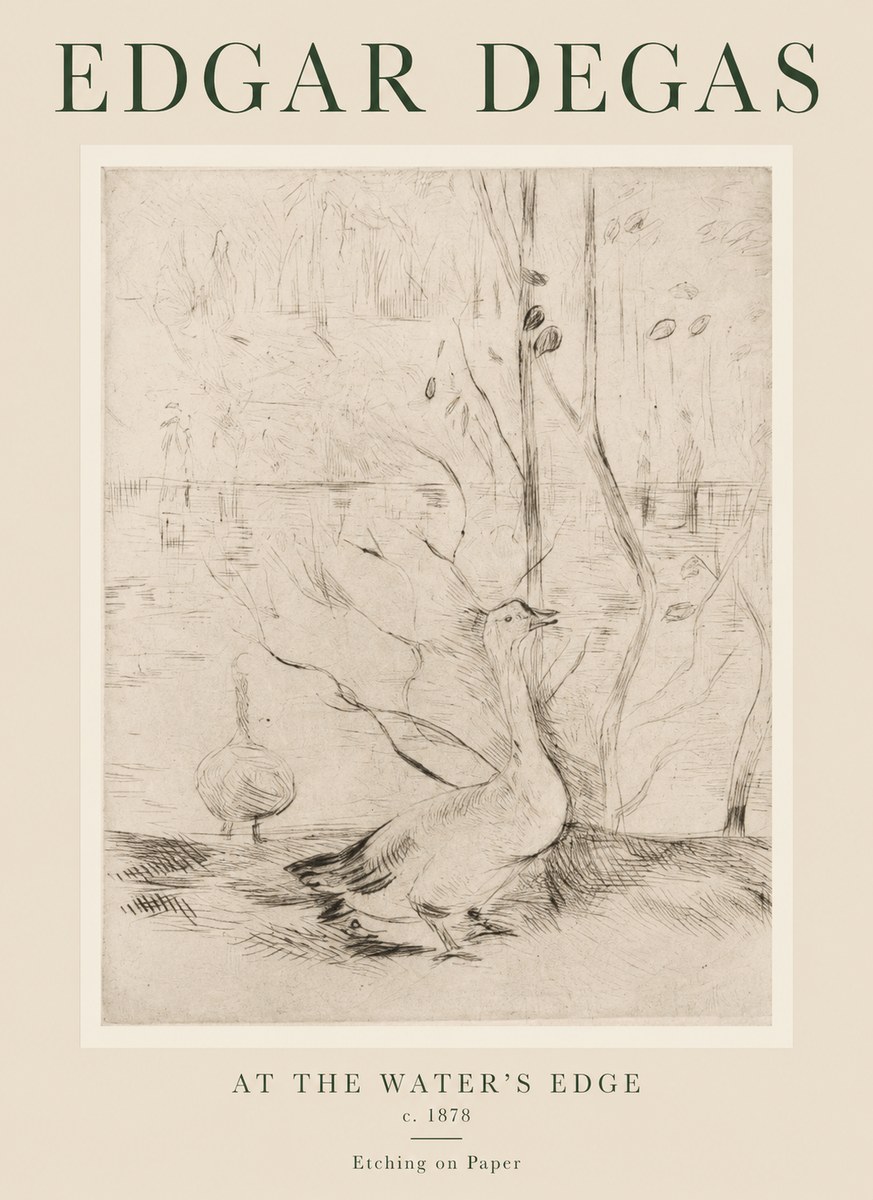 Edgar Degas At the Water's Edge No1 - Poszter