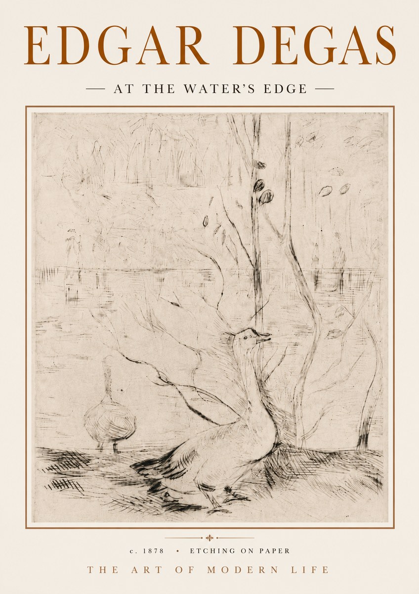 Edgar Degas At the Water's Edge No5 - Poszter