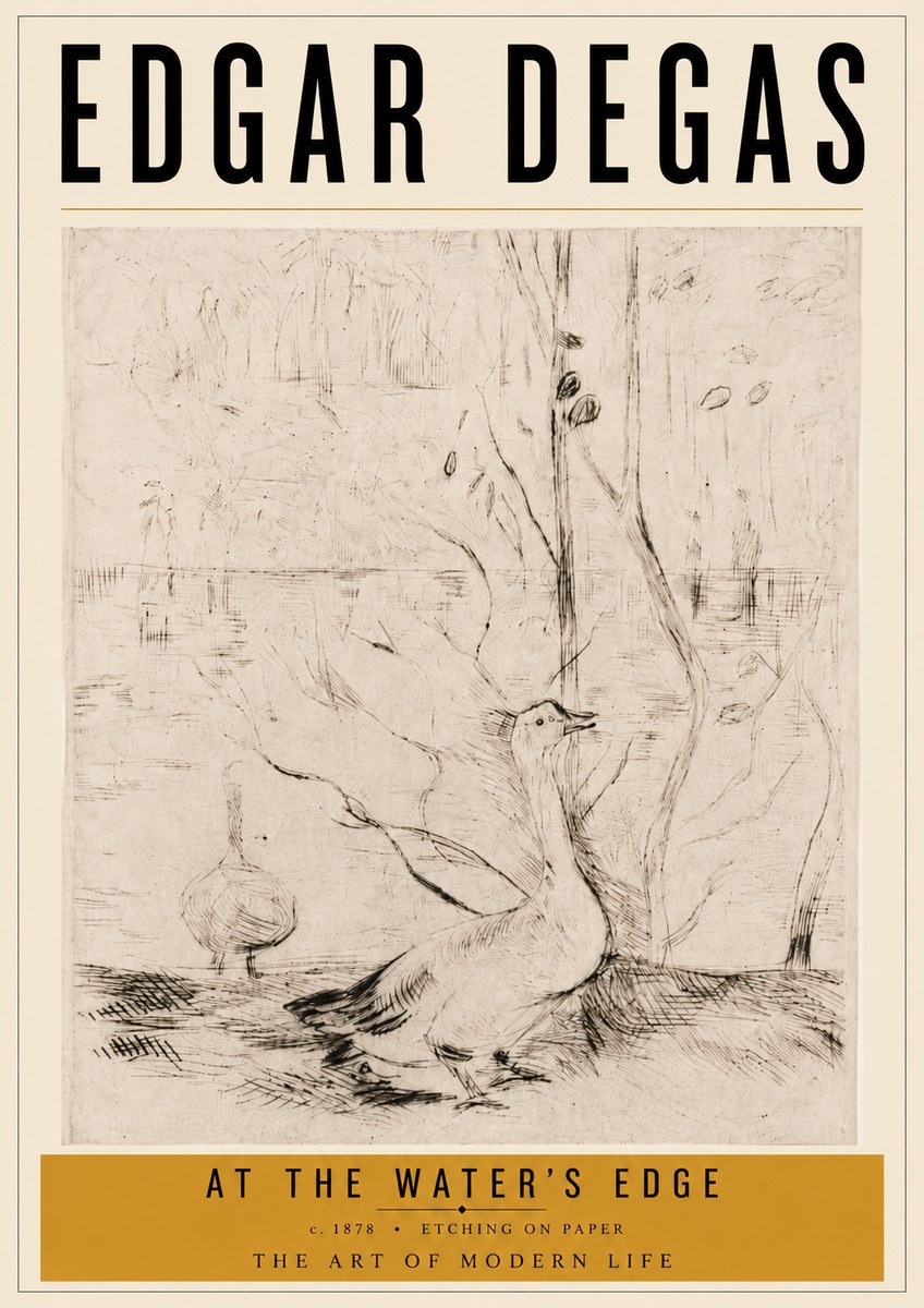 Edgar Degas At the Water's Edge No6 - Poszter