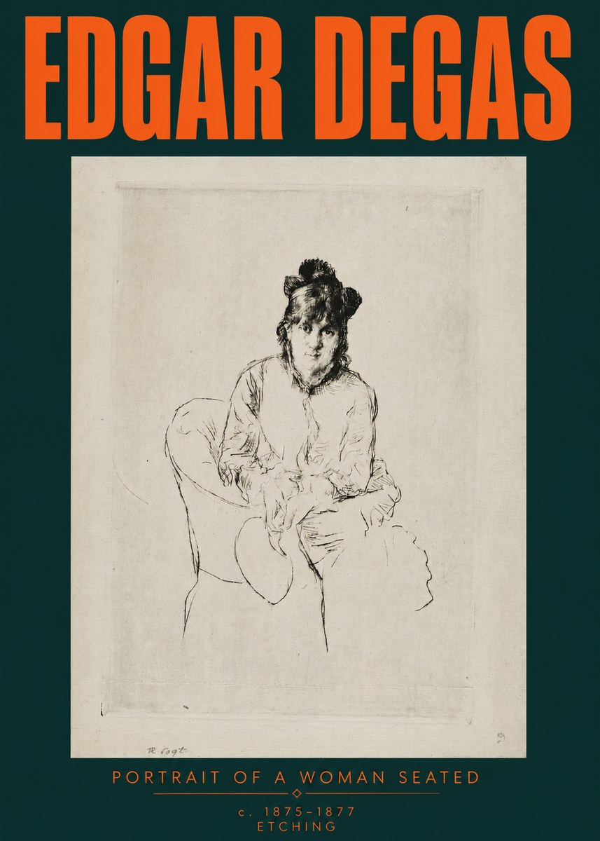 Edgar Degas Portrait of a Woman Seated No3 - Poszter