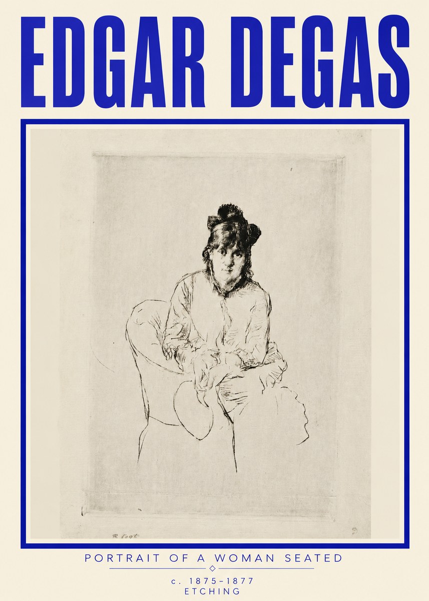 Edgar Degas Portrait of a Woman Seated No4 - Poszter