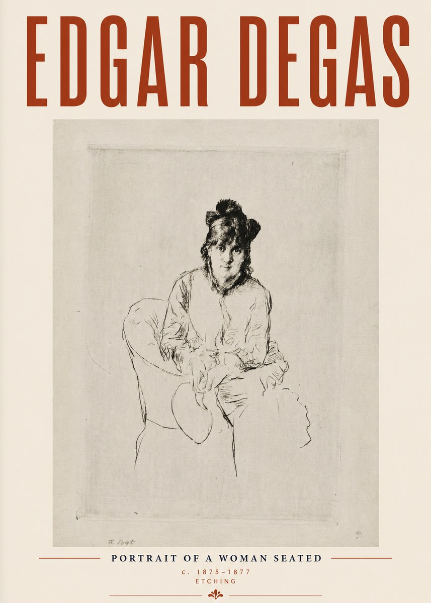 Edgar Degas Portrait of a Woman Seated No6 - Poszter