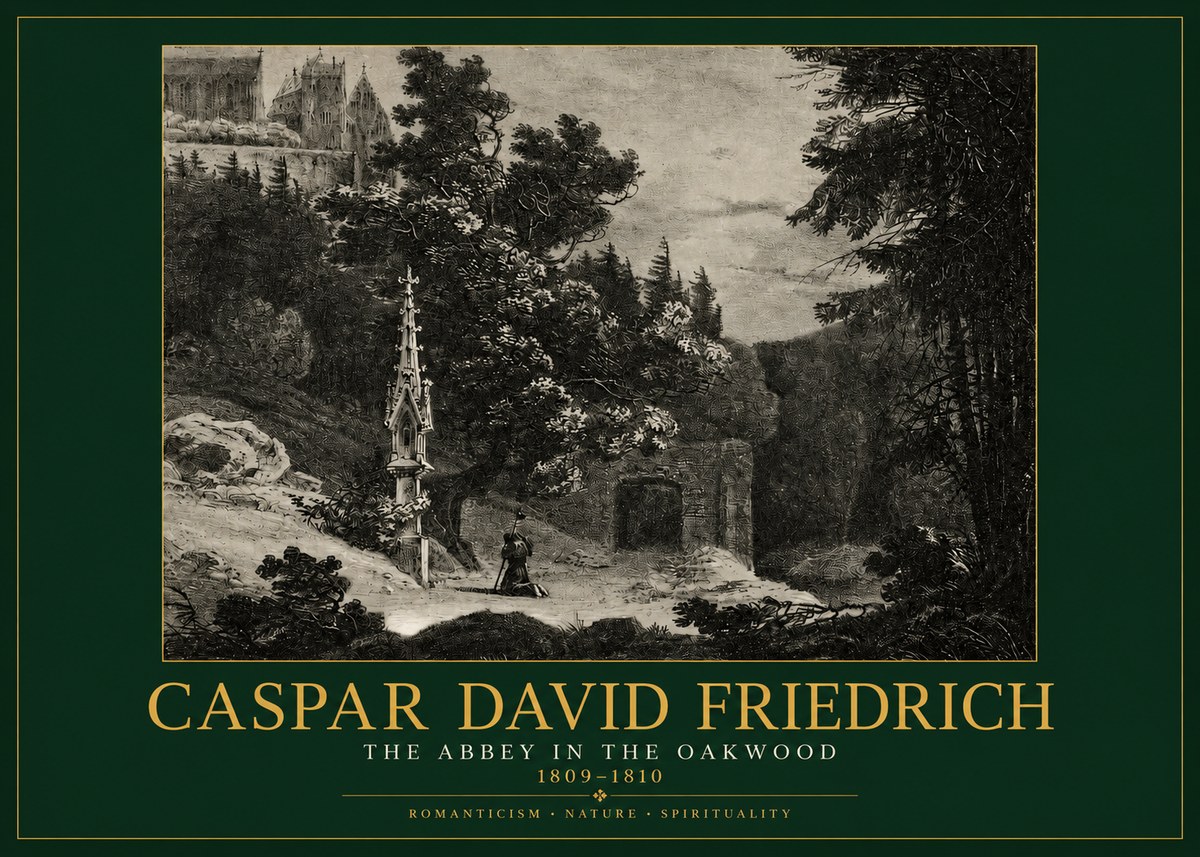 Caspar David Friedrich The Abbey in the Oakwood No2 - Poszter