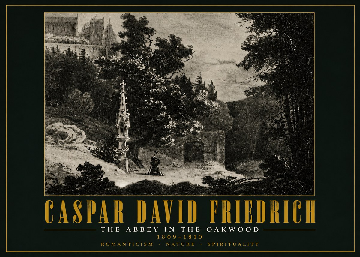 Caspar David Friedrich The Abbey in the Oakwood No5 - Poszter