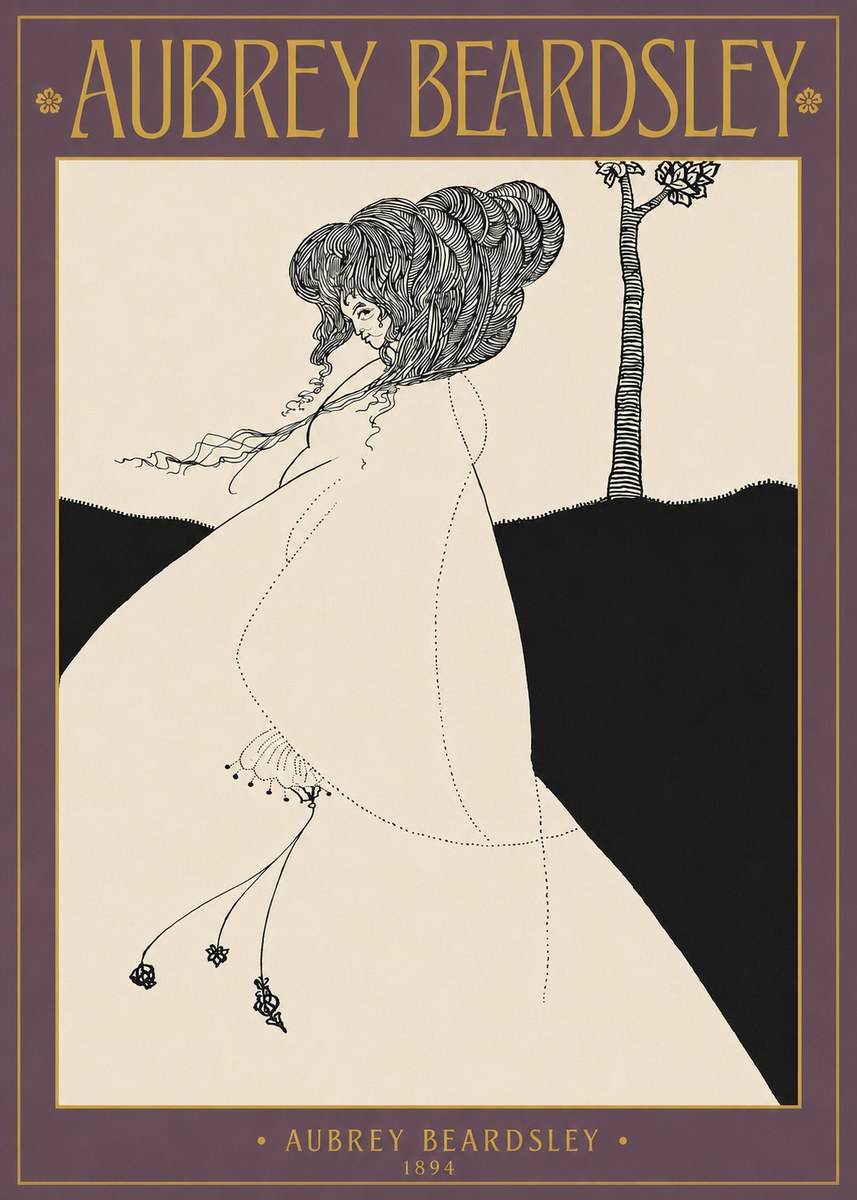 Aubrey Beardsley The Pallid Princess No2 - Poszter