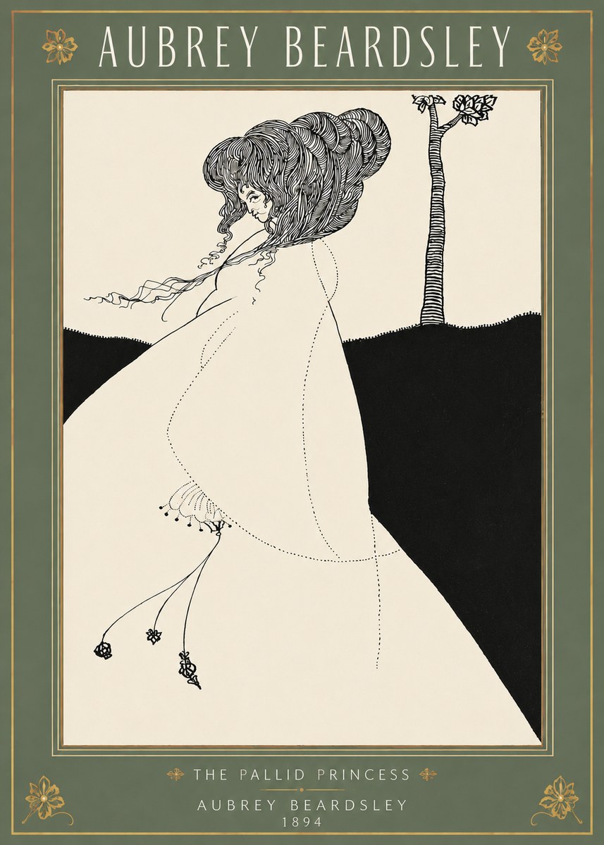 Aubrey Beardsley The Pallid Princess No3 - Poszter
