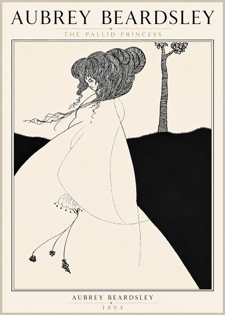 Aubrey Beardsley The Pallid Princess No6 - Poszter