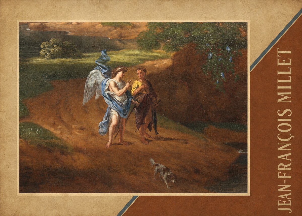 Jean-François Millet Tobias and the Angel No5 - Poszter
