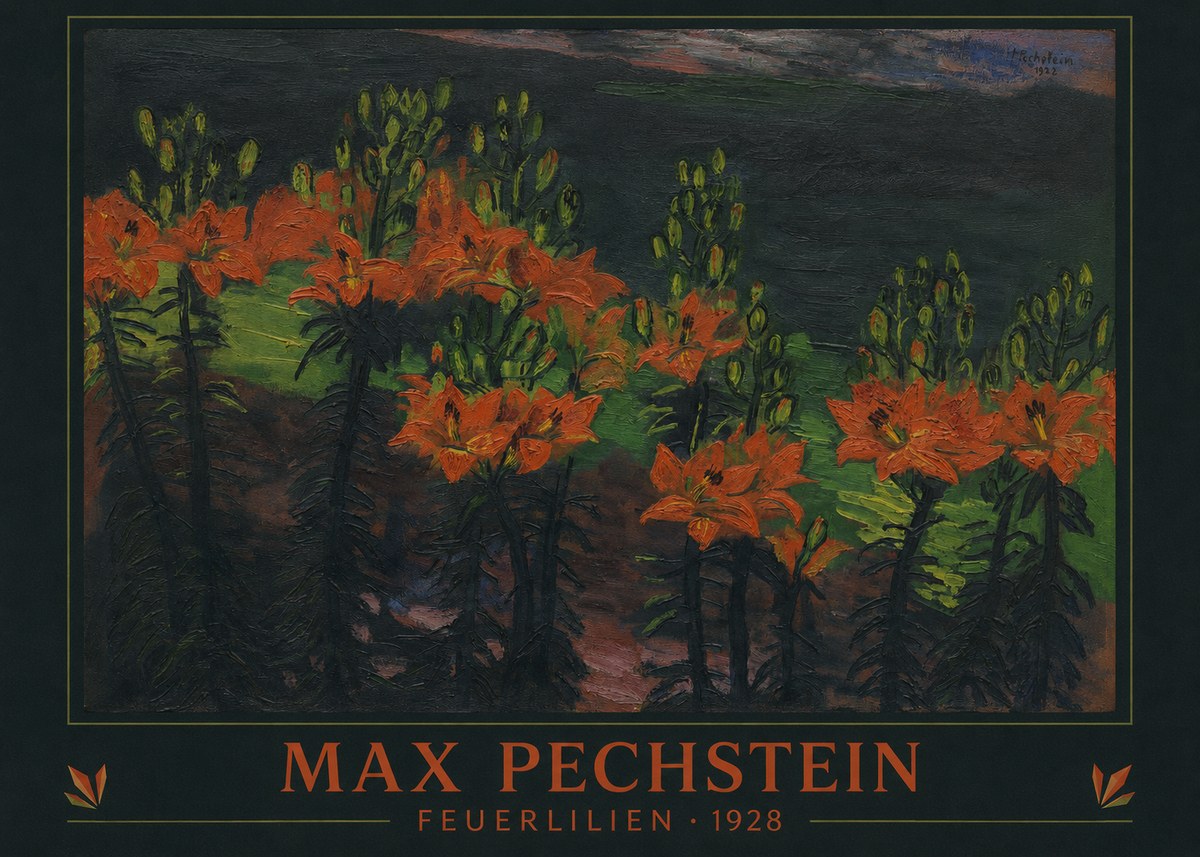 Max Pechstein Feuerlilien No3 - Poszter