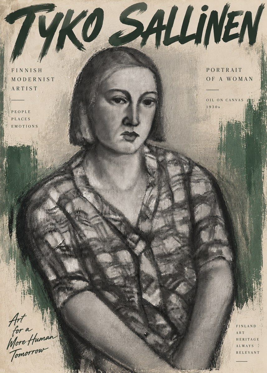 Tyko Sallinen Portrait of a Woman I No6 - Poszter