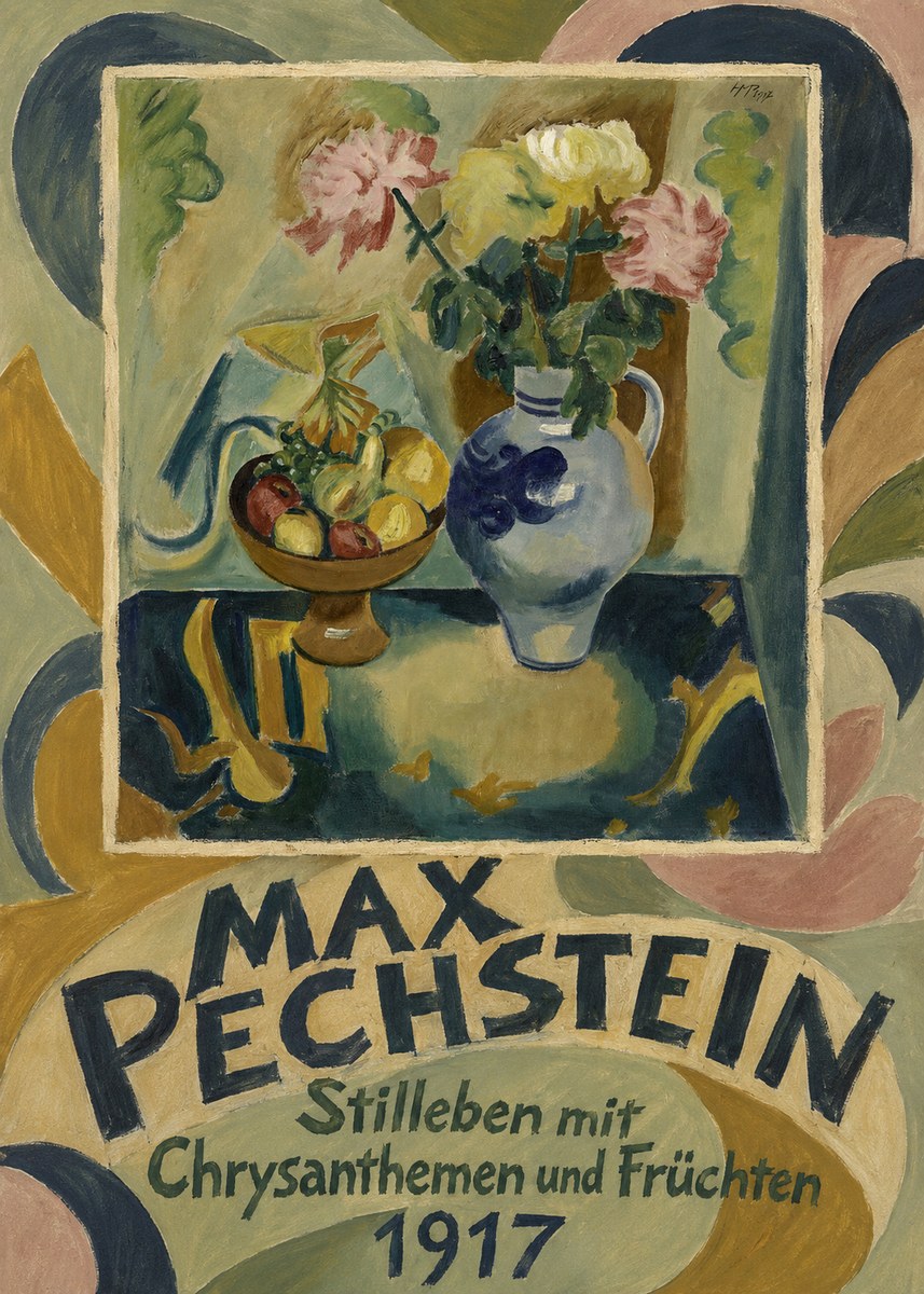 Max Pechstein Stilleben Mit Chrysanthemen Und Früchten No5 - Poszter