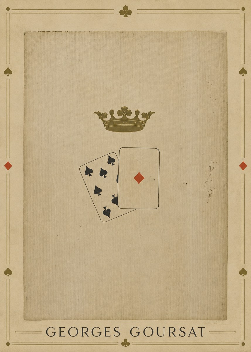 Georges Goursat Crown and Playing Cards No1 - Poszter