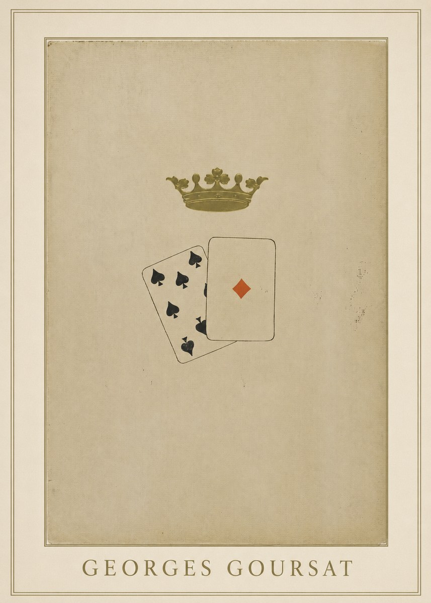 Georges Goursat Crown and Playing Cards No3 - Poszter