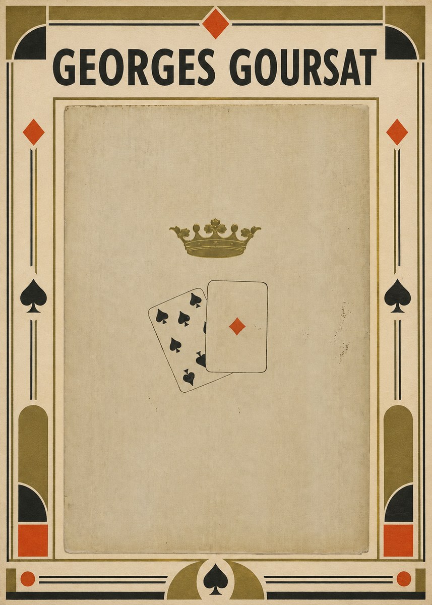 Georges Goursat Crown and Playing Cards No4 - Poszter