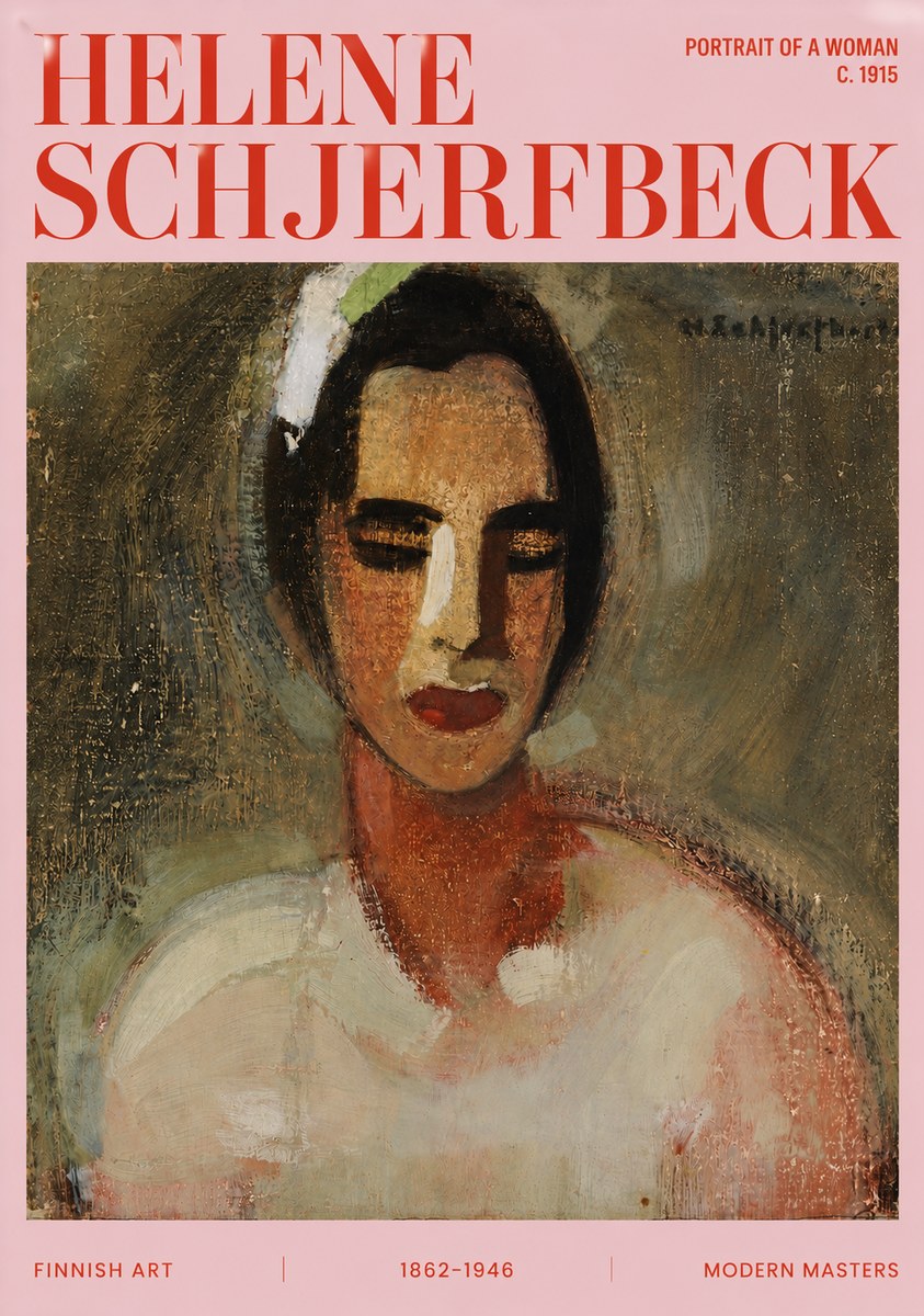 Helene Schjerfbeck Portrait of a Woman III No4 - Poszter