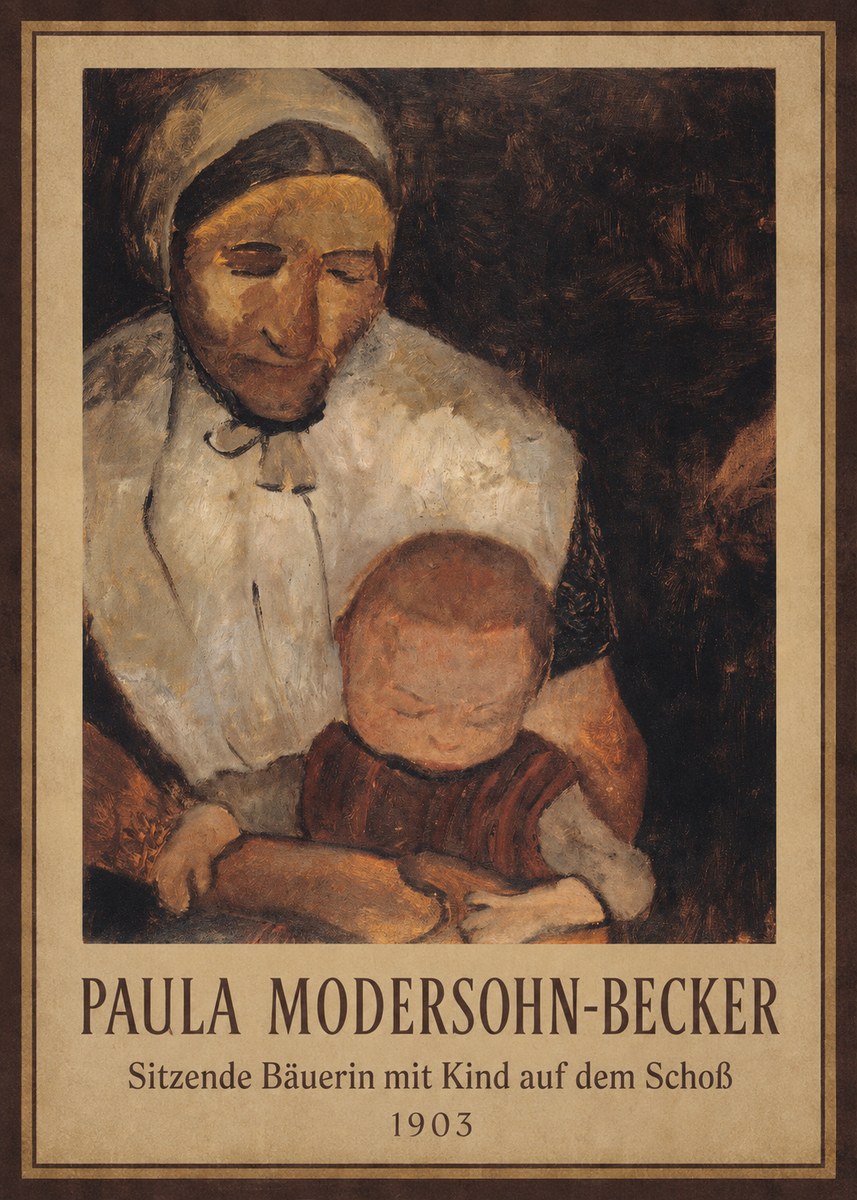 Paula Modersohn-Becker Sitzende Bäuerin Mit Kind Auf Dem Schoß No1 - Poszter
