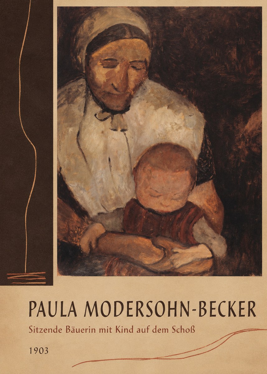 Paula Modersohn-Becker Sitzende Bäuerin Mit Kind Auf Dem Schoß No2 - Poszter