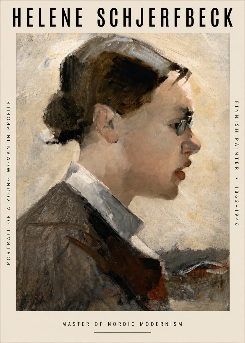 Helene Schjerfbeck Portrait of a Young Woman in Profile No4 - Poszter
