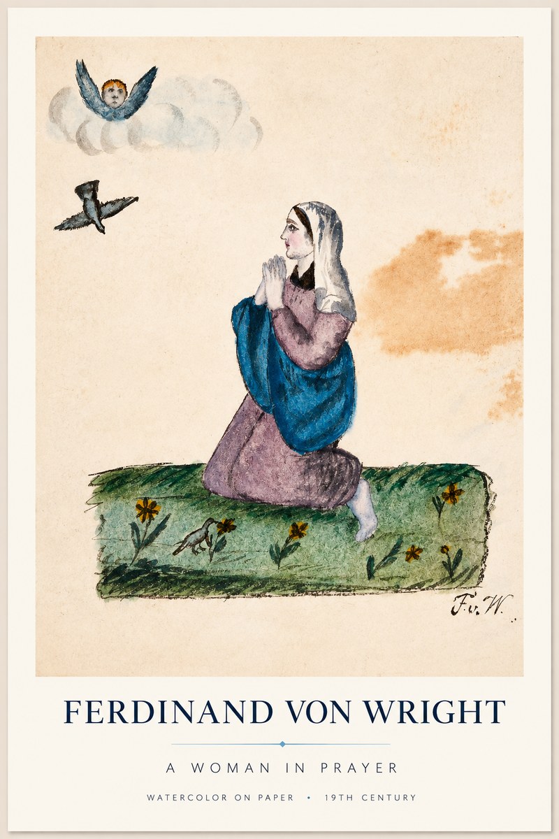 Ferdinand von Wright A Woman in Prayer No1 - Poszter