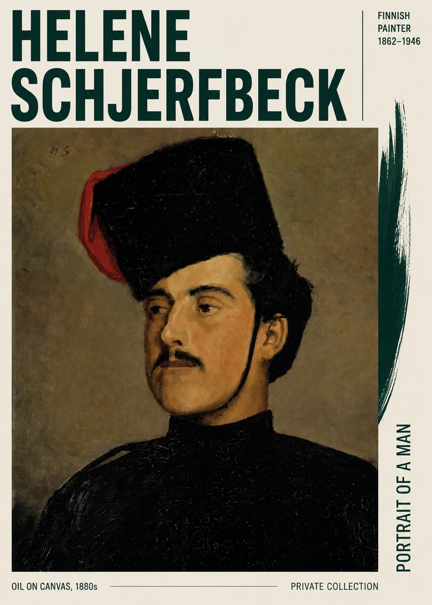 Helene Schjerfbeck Portrait of a Man II No3 - Poszter