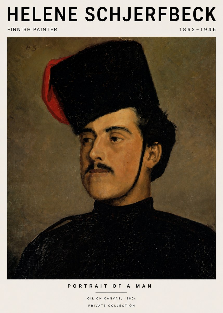 Helene Schjerfbeck Portrait of a Man II No6 - Poszter