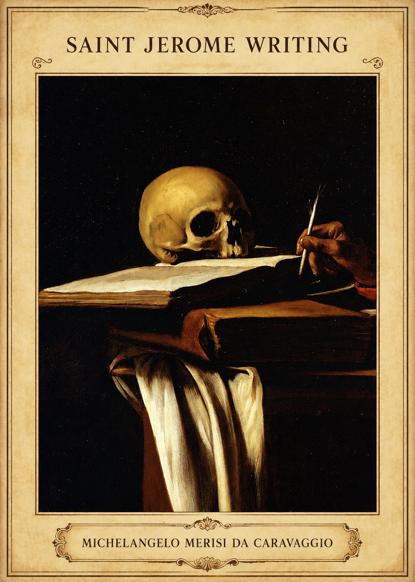 Michelangelo Merisi da Caravaggio Saint Jerome Writing III No5 - Poszter