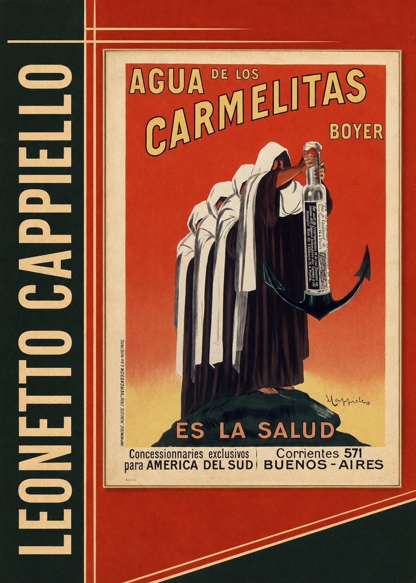 Leonetto Cappiello Agua De Los Carmelitas Boyer No2 - Poszter