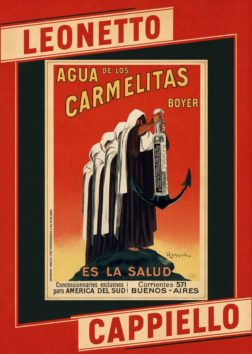 Leonetto Cappiello Agua De Los Carmelitas Boyer No6 - Poszter
