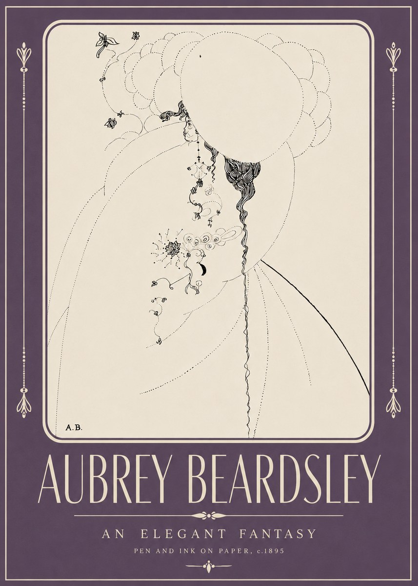 Aubrey Beardsley An Elegant Fantasy No2 - Poszter
