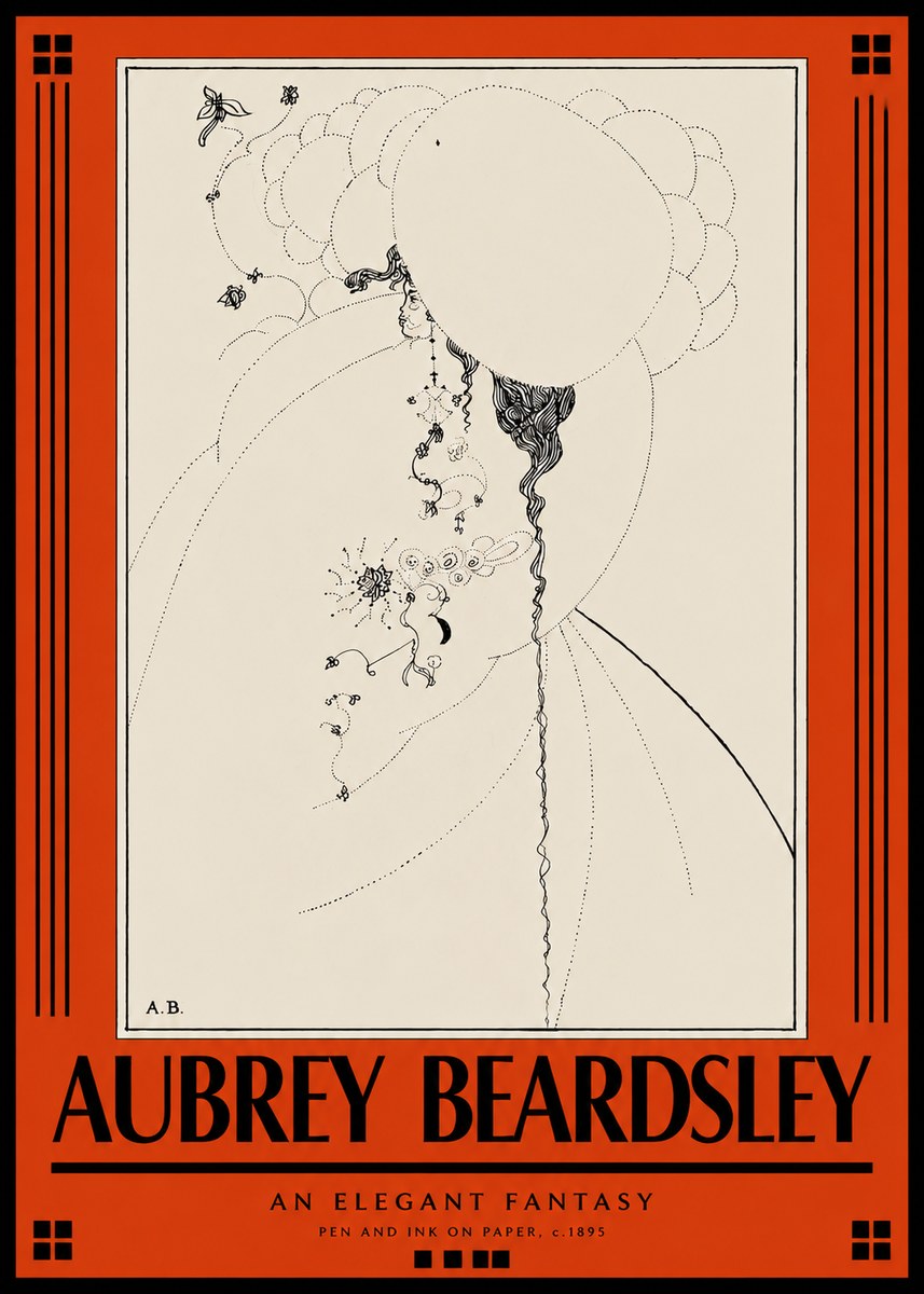 Aubrey Beardsley An Elegant Fantasy No3 - Poszter